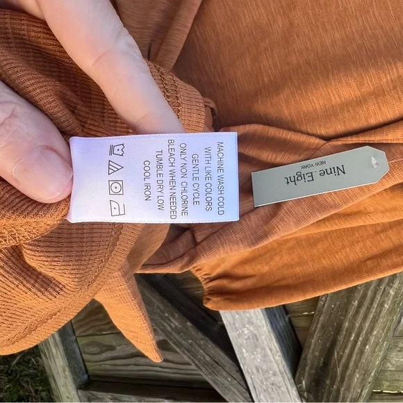 👗Elegant Nine Eight Orange Long-Sleeve Dress - Picture 12 of 12